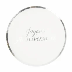 8 Assiettes Carton Joyeux Anniversaire Argent