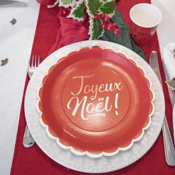 8 Assiettes Carton Rouge Joyeux No L