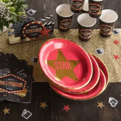 10 Assiettes En Carton F Tes Du Cin Ma Hollywood 23 Cm