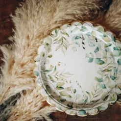 8 Assiettes En Carton Vegetal Sauce Green