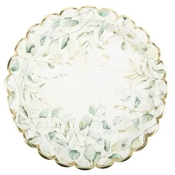 8 Assiettes En Carton Vegetal Sauce Green