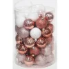 50 Boules De Noel Blanches Et Rose Gold 5 Cm