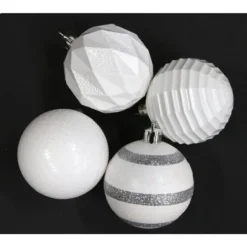 16 Boules De Noel Luxe Blanches 6Cm