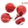16 Boules De Noel Luxe Rouge 6Cm