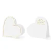 10 Cartes De Table Coeurs Blanc Et Or