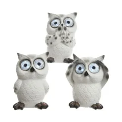 3 Chouettes Lumineuse Acrylique Solaire
