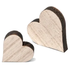 12 Coeurs D Coratifs En Bois 2.5 Et 3.5 Cm