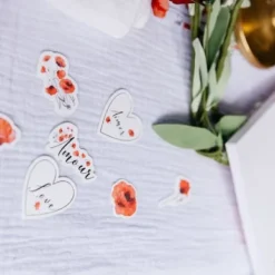 100 Confettis De Table Coquelicot