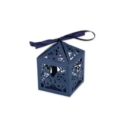 20 Contenants Dragees Cage A Papillon Bleu Marine