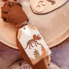 8 Etiquettes Dinosaure Liege Or Avec Ficelle