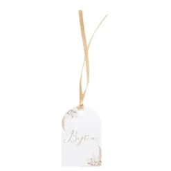 10 Etiquettes Theme Bapt Me Pampas Fleurs De Coton