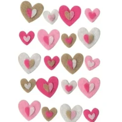 20 Feutrines Forme Coeurs