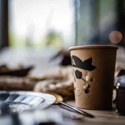 8 Gobelets En Carton Theme Pirate