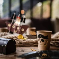 8 Gobelets En Carton Theme Pirate