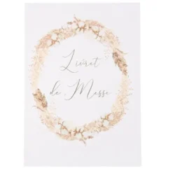 10 Livrets De Messe Bapt Me Pampas Fleurs De Coton