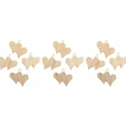 12 Marque Places Coeur Originaux En Bois Avec Boucle