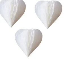 3 Mini Coeurs Alv Ol S Blanc 8Cm A Suspendre