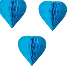 3 Mini Coeurs Alv Ol S 8Cm Turquoise