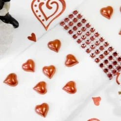 20 Mini Coeurs Effet Nacr Rouge Pour D Co De Table