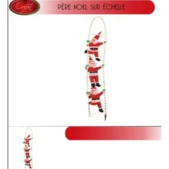 3 Peres Noel Sur Echelle Lumineuse