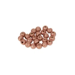 24 Petites Perles De Bois Rose Gold