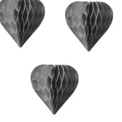 3 Petits Coeurs Alv Ol S Gris 8Cm