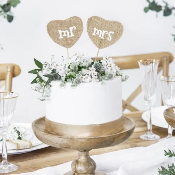 2 Pics D Co De Table Mr Mrs Jute Naturel