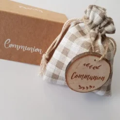 4 Rondins De Bois Marque Place Communion