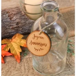 4 Rondins De Bois Marque Place Joyeux Anniversaire