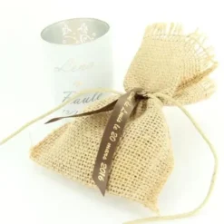 5 Sacs Jutes Avec Ruban