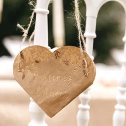 10 Sacs Mariage En Coeur Suspendre " Parsemez L'Amour " En Kraft 13 Cm