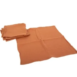 4 Serviettes De Table En Gaze De Coton Terra Cotta