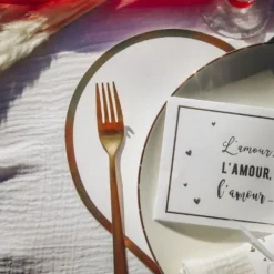 8 Sets De Table Coeur Dorure Or X 8 Pi Ces