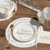 6 Sets De Table Joyeux Anniversaire Or