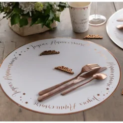 6 Sets De Table Joyeux Anniversaire Rose Gold