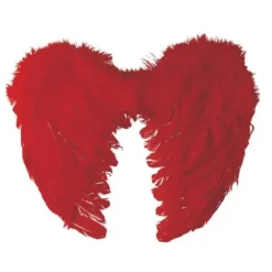 Ailes D'Anges En Plumes Rouge 40 X 32 Cm