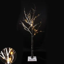 Arbre Lumineux De Noel Extérieur Enneig 48 Led Blanc Chaud
