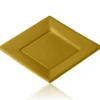 Assiette Carr E Plastique Or R Utilisable 23Cm X12