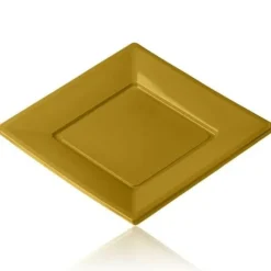 Assiette Carr E Plastique Or R Utilisable 23Cm X12