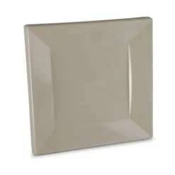 Assiette Carr E Plastique 23Cm Taupe R Utilisable X 12 Pi Ces