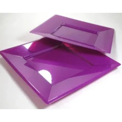 Assiette Carr E Plastique Pourpre R Utilisable 23Cm X 12