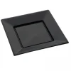 Assiette Carr E Plastique Noir R Utilisable 23Cm X12