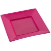 Assiette Carr E Plastique Fuchsia R Utilisable 18 Cm X 12 Pi Ces