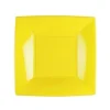 Assiette Carr E Plastique Jaune R Utilisable 18Cm X 12 Pi Ces