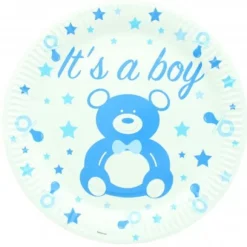 Assiette Carton Baby Shower Gar On X 10 Pi Ces