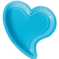 Assiette Coeur En Plastique Turquoise 24Cm X 12 Pi Ces