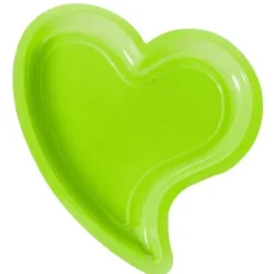 Assiette Coeur En Plastique Vert Anis 24Cm X 12 Pi Ces