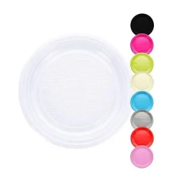 Assiette Dessert En Plastique Ronde 17Cm Couleur X 25 Pi Ces