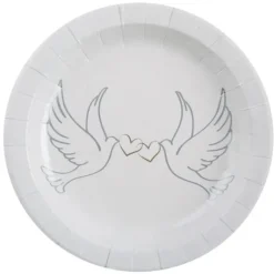 Assiette En Carton Colombe 23Cm X 10 Pi Ces