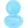 Assiette En Plastique Ronde R Utilisable Bleu Ciel X 6 Pi Ces